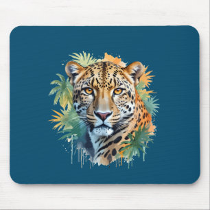 Mousepad Leopard Vetor Art Animal Na Natureza Majestosa