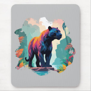 Mousepad Leopard Vetor Art Animal Na Natureza Majestosa