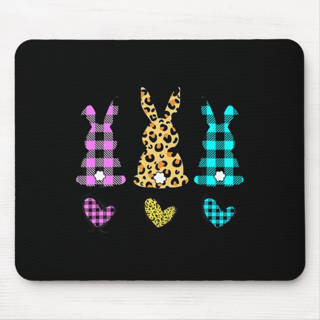 Mousepad Leopardo coelho da páscoa trio fofo dia de páscoa  (Frente)