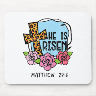 Mousepad Leopardo Cruz Ele Ressuscitou Páscoa Jesus Religio