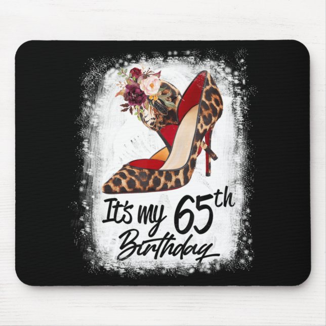 Mousepad Leopardo de salto alto de 65 anos é meu 65 (Frente)