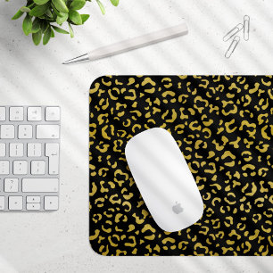 Mousepad Leopardo Dourado, Brilhante Dourada, Padrão-Leopar