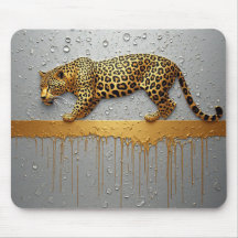 Leopardo Dourado Com Efeito de Pintura a Gotas 🐆