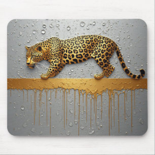 Mousepad Leopardo Dourado Com Efeito de Pintura a Gotas 🐆