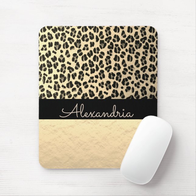 Mousepad Leopardo Dourado Shimmery Dourado com brilho (Com mouse)