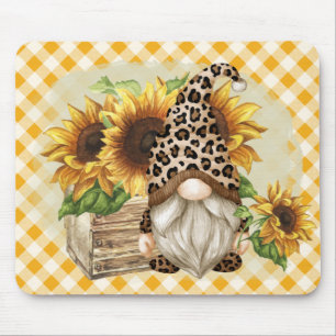 Mousepad Leopardo Gnomo Girassóis