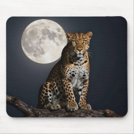 Mousepad Leopardo Majestoso e Lua Cheia  