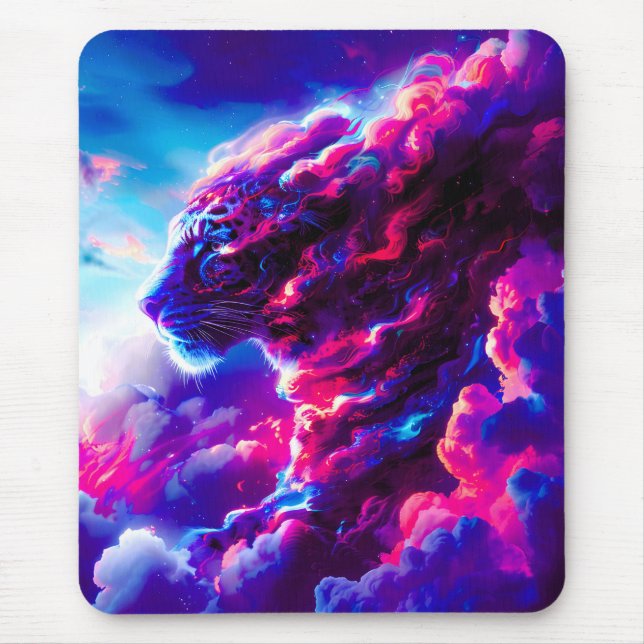 Mousepad Leopardo Neon Cósmico Futurista (Frente)