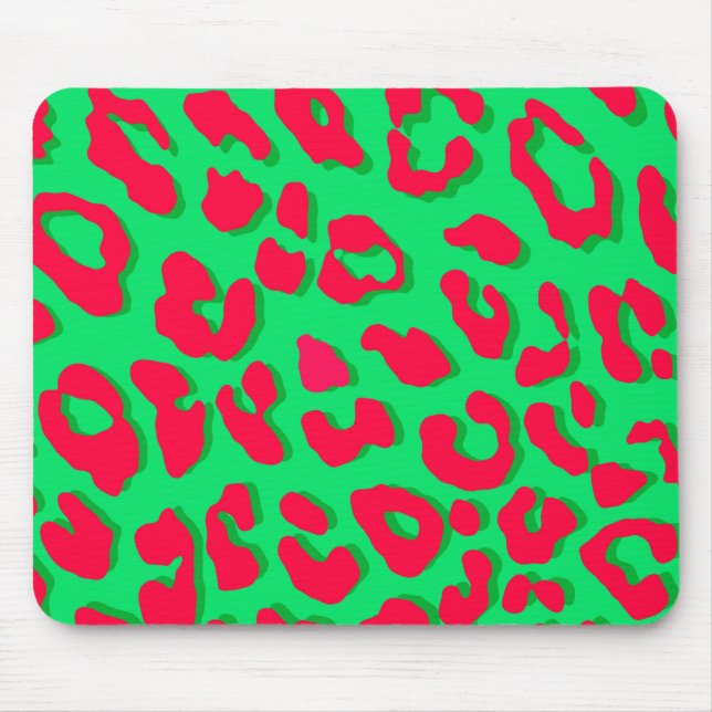 Mousepad Leopardo - Vermelho Verde (Frente)