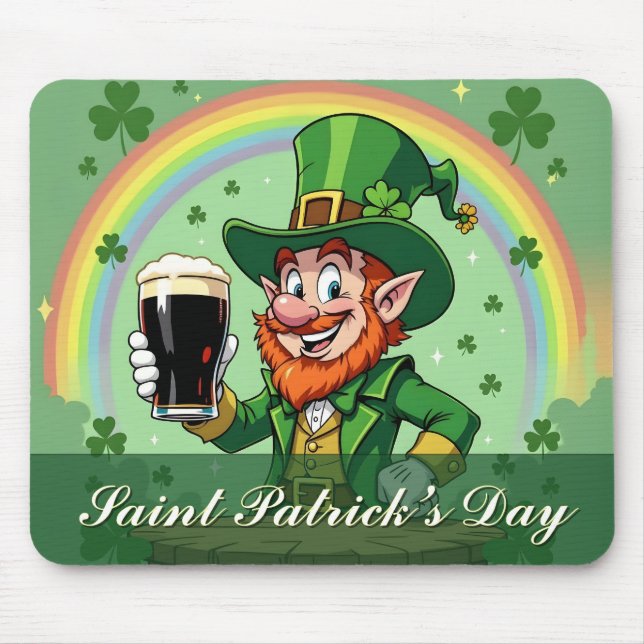 Mousepad Leprechaun’s Cheers Beneath the Rainbow (Frente)