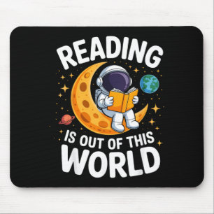Mousepad Ler é Fora deste Mundo Livros Divertidos de Espaço