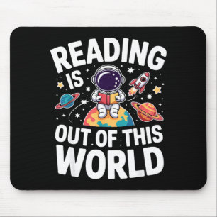 Mousepad Ler é fora deste mundo livros engraçados do espaço