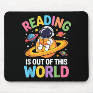 Mousepad Ler é fora deste mundo livros engraçados do espaço