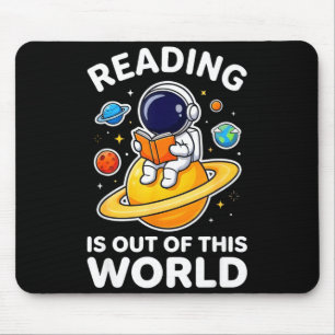 Mousepad Ler é fora deste mundo livros engraçados espaciais