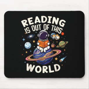 Mousepad Ler é fora deste mundo livros engraçados espaciais