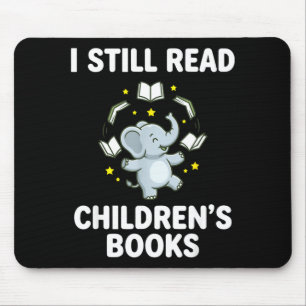 Mousepad Ler livros infantis - elefante malabarista fofo