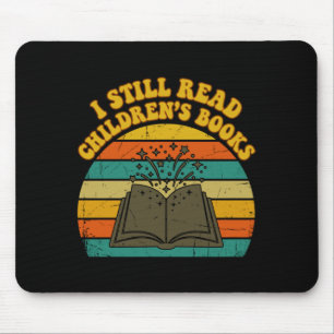Mousepad Ler livros infantis homens engraçados vintage retr