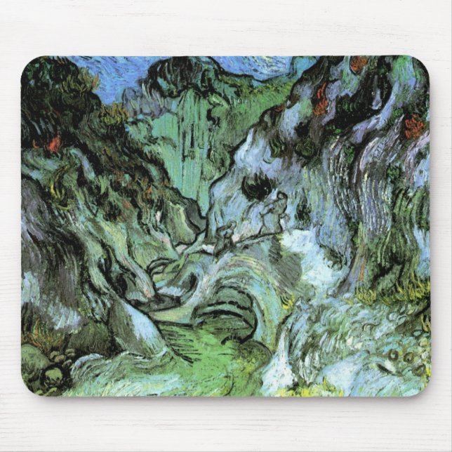 Mousepad Les Peiroulets Ravine por Vincent van Gogh (Frente)