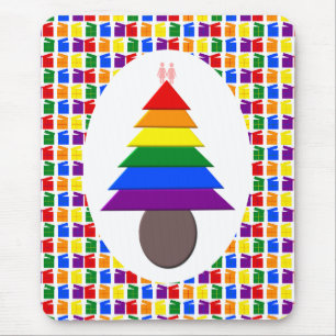 Mousepad Lésbicas Árvore de Natal Rainbow e Presentes