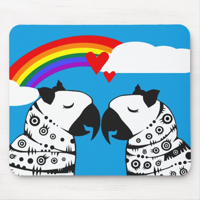 Mousepad Lésbicas - Casal com Rainbow (Frente)