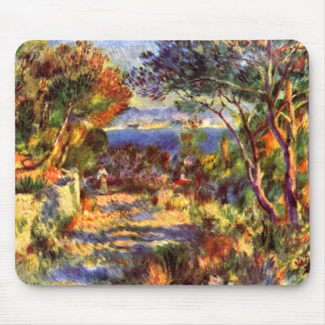 Mousepad L'Estaque de Pierre Renoir, Impressionismo Vintage (Frente)
