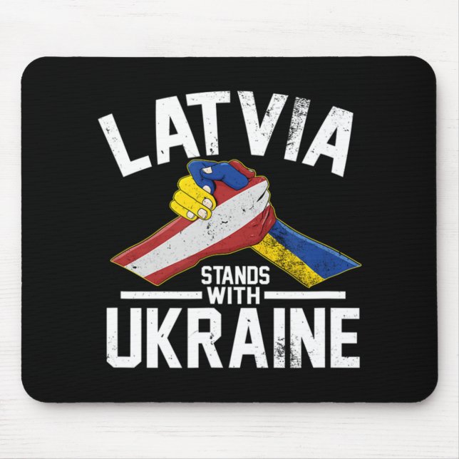 Mousepad Letónia Mantém-Se Com A Ucrânia, Bandeira Da Letón (Frente)