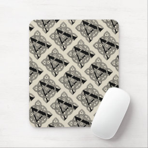 Mousepad Letra A Vintage Celtic Knot Monograma