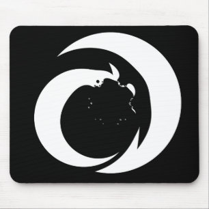 Mousepad Letra branca "A" na arte do monograma preto