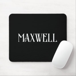 Mousepad Letra Branca Branca Negrito Nome Personalizado da