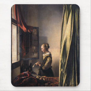 Mousepad Letra da leitura da menina de Vermeer na janela