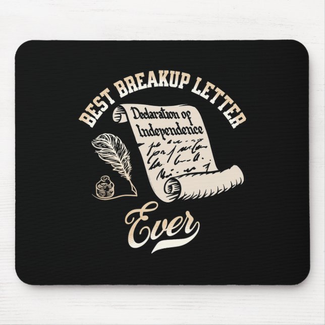 Mousepad Letra de carta de término engraçada de 4 de julho  (Frente)