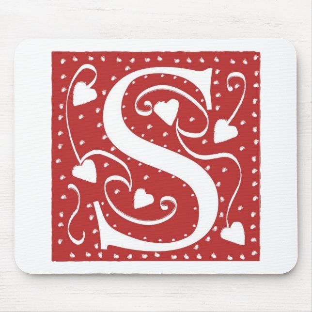 Mousepad Letra de Corações de Casamento S (Frente)