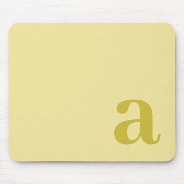 Mousepad Letra de Monograma Amarelo Pálido e Mostarda Minim (Frente)