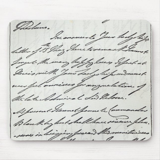 Mousepad Letra de William IV à senhora Nelson (Frente)