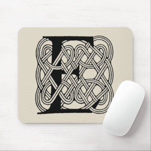 Mousepad Letra E Celtic Knot Vintage Monograma