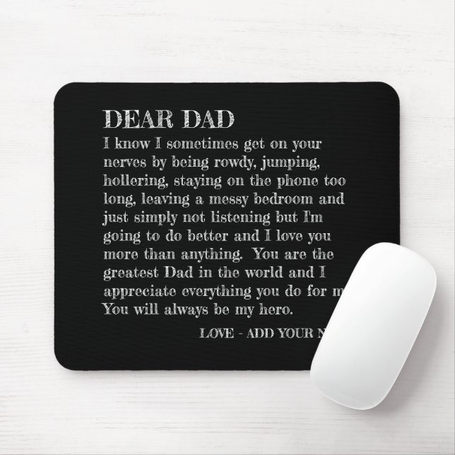 Mousepad Letra Engraçada E Pai Da Filha Personalizada (Com mouse)
