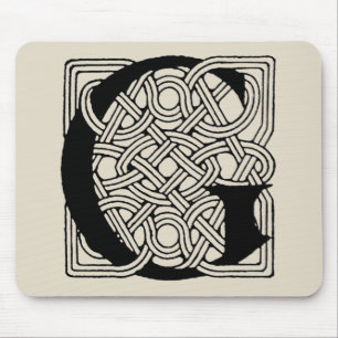 Mousepad Letra G Vintage Celtic Knot Monograma