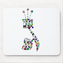 Mousepad Letra hebraica GIMMEL feita com pedras magnéticas