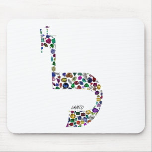 Mousepad Letra Hebraica 'LAMED' feita com Pedras Preciosas