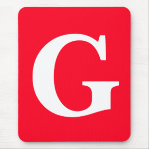 Mousepad Letra inicial monograma branco branco simples