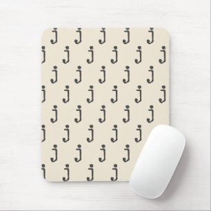 Mousepad Letra monograma moderna Typewrite Cream