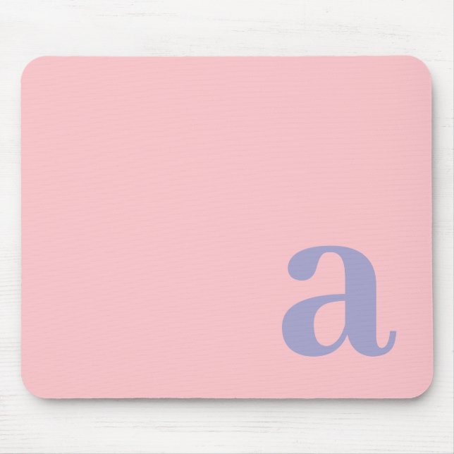 Mousepad Letra Monograma Rosa e Azul Minimalista (Frente)