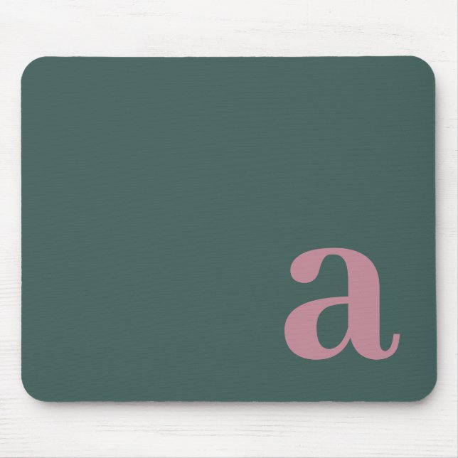 Mousepad Letra Monograma Verde Mar e Roxo Minimalista (Frente)