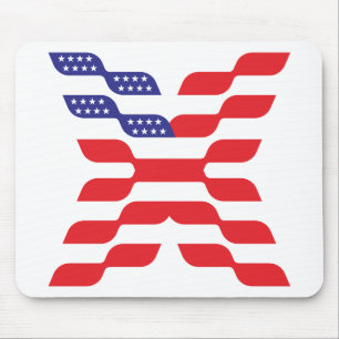 Mousepad Letra X Monograma Bandeira EUA