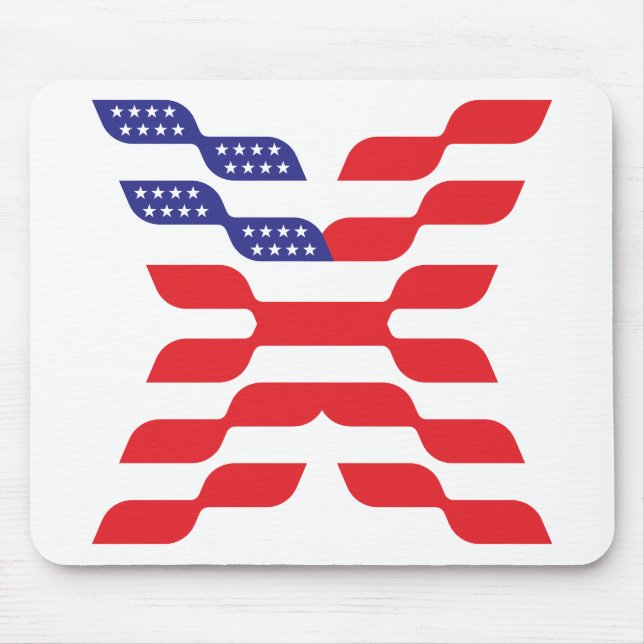 Mousepad Letra X Monograma Bandeira EUA (Frente)