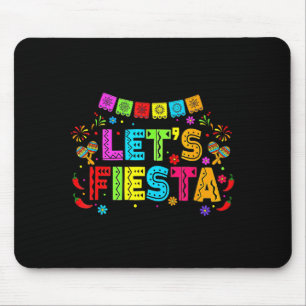 Mousepad Letras Coloridas de Fiesta Mexicana Banner Cinco D