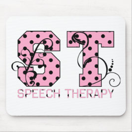 Mousepad letras da rua cor-de-rosa e bolinhas pretas