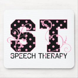 Mousepad letras da rua pretas e bolinhas cor-de-rosa