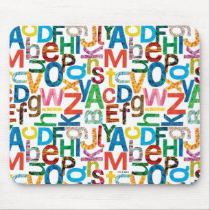 Mousepad Letras de teste padrão do alfabeto de Eric Carle 