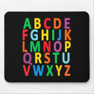 Mousepad Letras Maiúsculas Alfabeto Aprendem Crianças Menin
